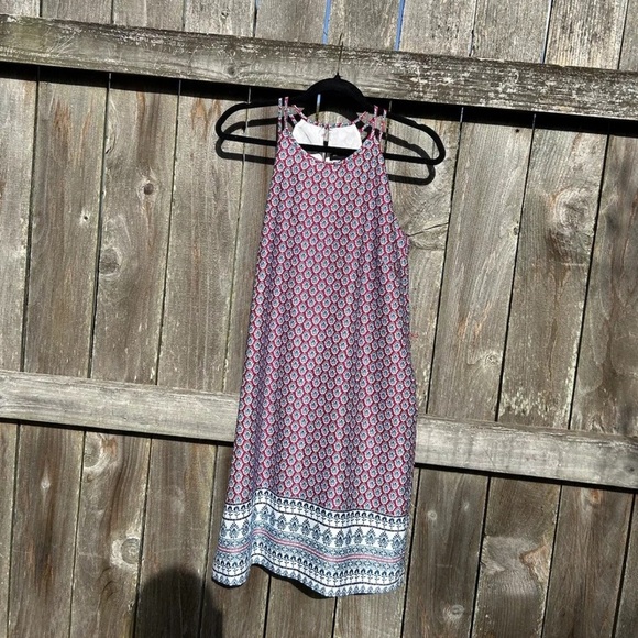 Banana Republic Sleeveless Boho Dress Size Small Blue Red Light Summer Spring - Picture 1 of 7